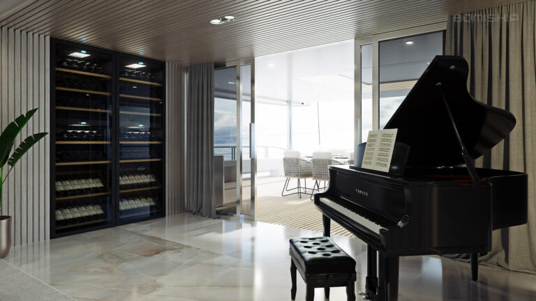 Main Salon Entrance With Grand Piano