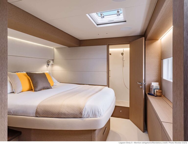 Sailing Catamaran AURA Starboard Forward Cabin