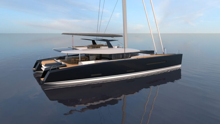 33m RUIYING Catamaran Profile Aft View
