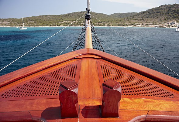 Ship's Bow On Board Yacht IRAKLIS L