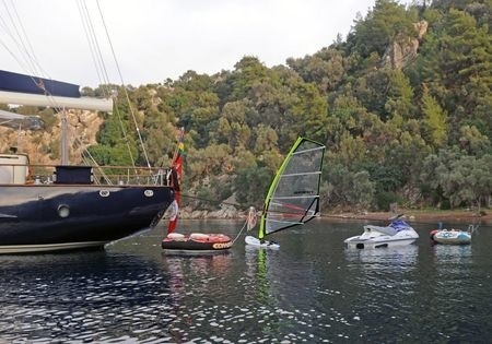 Ship's Tender With Toys On Board Yacht OFELIA
