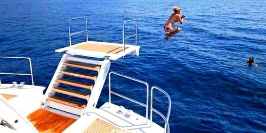 Swimming Landing Aboard Yacht STREGA