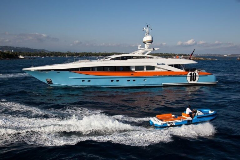 Overview Including Ship's Tender Aboard Yacht AURELIA