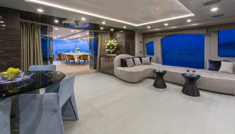 The 37m Yacht EDESIA - View of skylounge looking aft