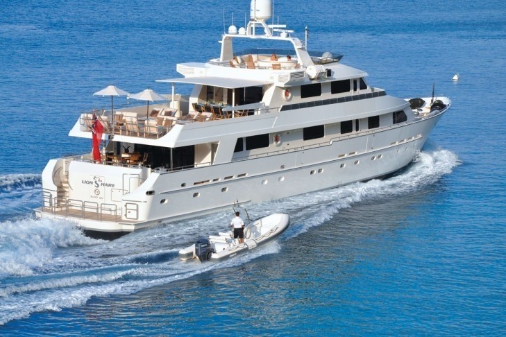 Cruising Including Ship's Tender Aboard Yacht LIONSHARE
