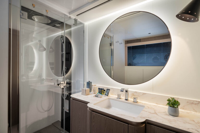 Ensuite bathrooms in each cabin