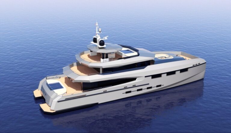 40M CAT yacht Hull 40M-01 from above
