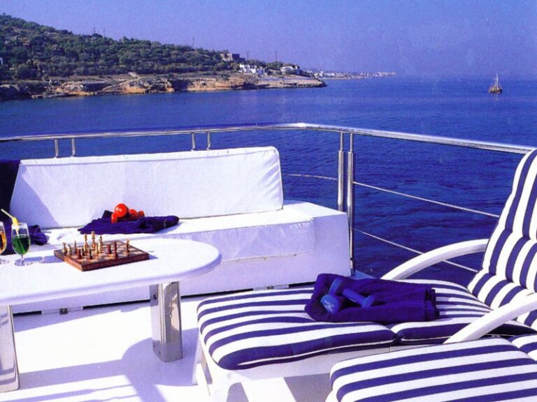 Sun Deck Lounging On Board Yacht CARMEN SERENA