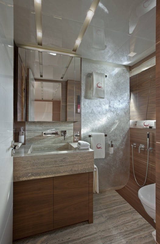 Double Sized Stateroom Bathroom Aboard Yacht SCORPION 2