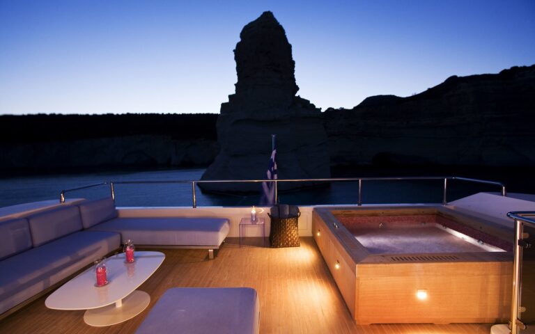 Sun Deck With Jacuzzi Pool On Yacht BARENTS SEA
