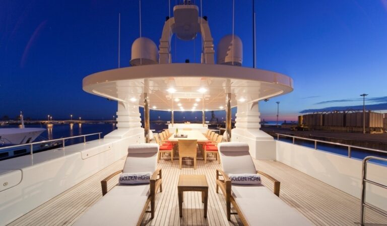 Sun Bathing Zone On Board Yacht GOLDEN HORN