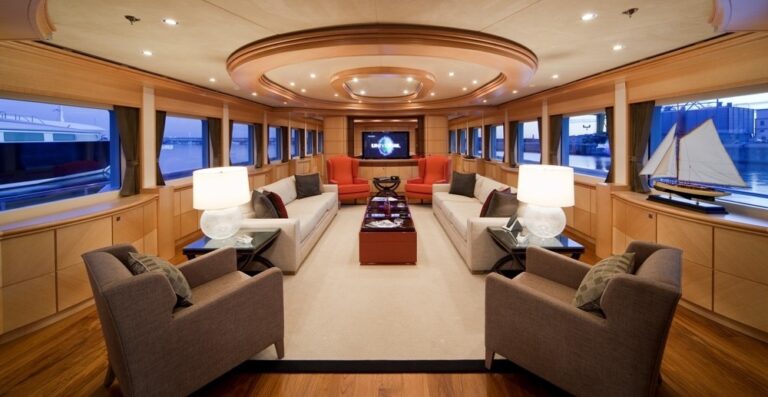 Fore Aspect: Yacht GOLDEN HORN's Saloon Pictured