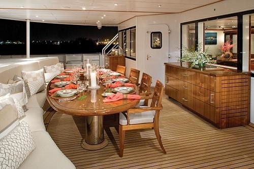 Aft Deck On Board Yacht SILVER CLOUD