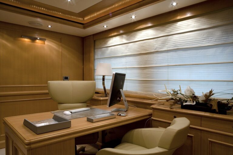 Work Desk: Yacht HANA's Main Master Office Captured