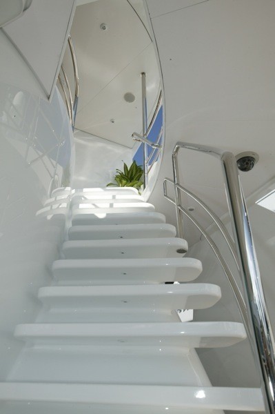External Staircase On Yacht WORLD IS NOT ENOUGH