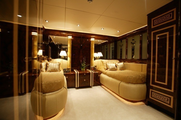 Twin Bed Guest's Cabin Aboard Yacht WORLD IS NOT ENOUGH
