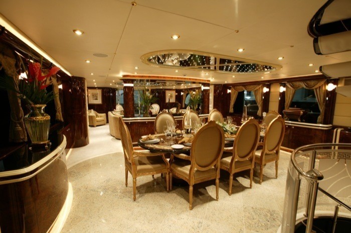 Eating/dining Saloon On Yacht WORLD IS NOT ENOUGH