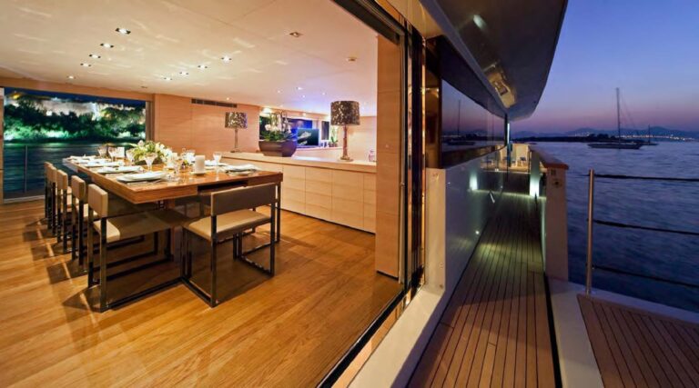 Outdoor: Yacht FAN TOO's Extendable Premier Deck Balcony Captured