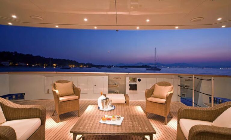 Aft Deck Sitting On Yacht FAN TOO