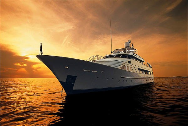 Sunset Dusk On Yacht PRAXIS