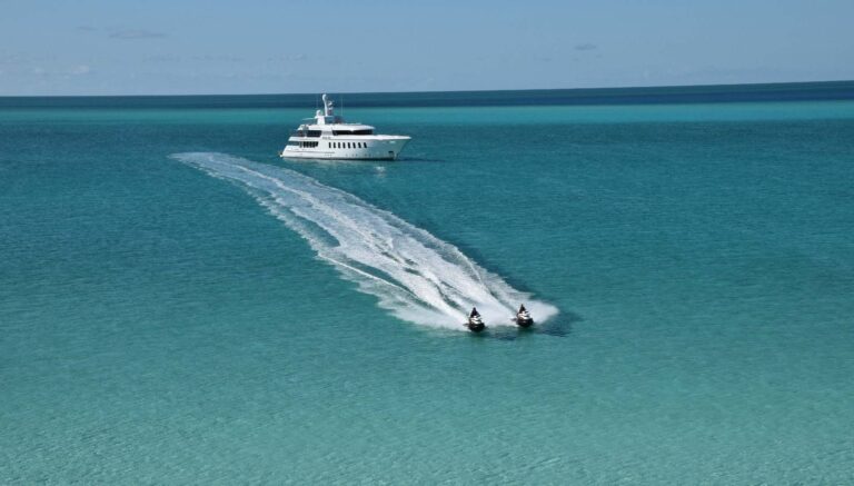 yacht with toys