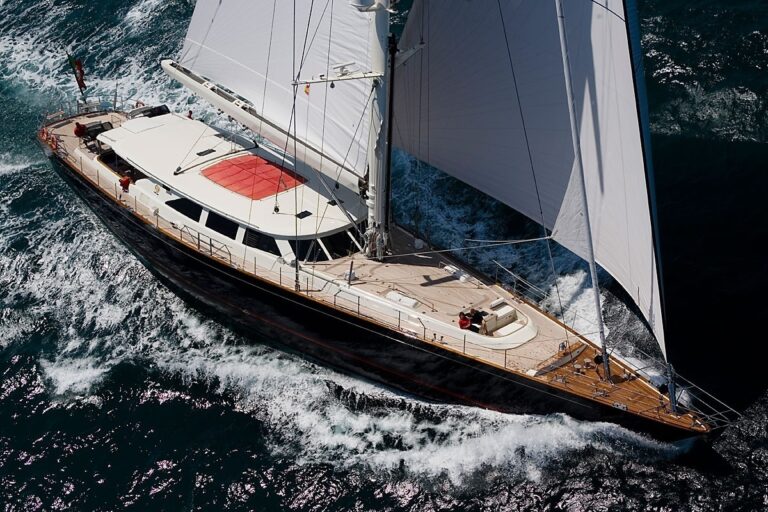 From Above Aspect On Board Yacht HERITAGE