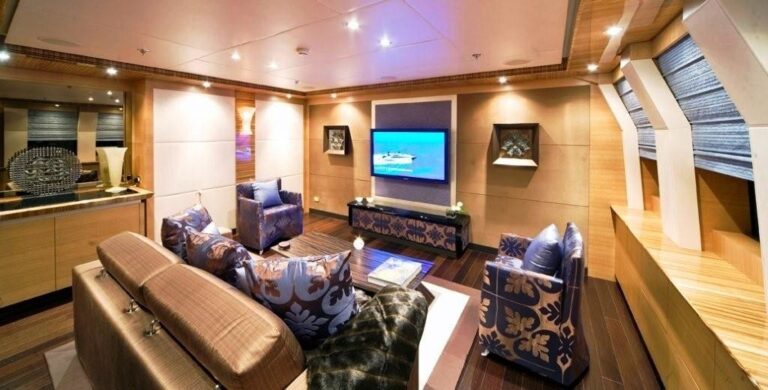 Television Lounging Aboard Yacht HOKULANI