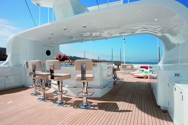 Delta Sun Deck Drinks Bar On Board Yacht KATYA