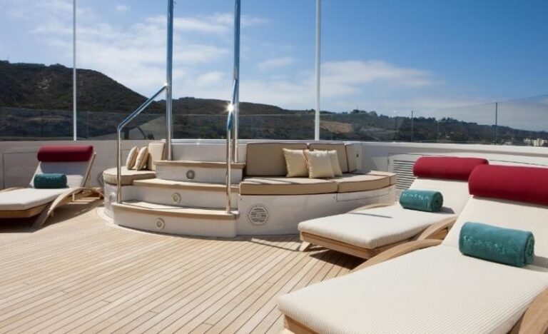 Jacuzzi Pool With Sunshine Lounging On Yacht KATYA