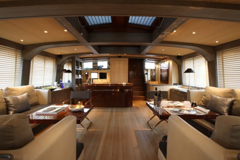 Premier Saloon With Staircase Up On Yacht ROXANE