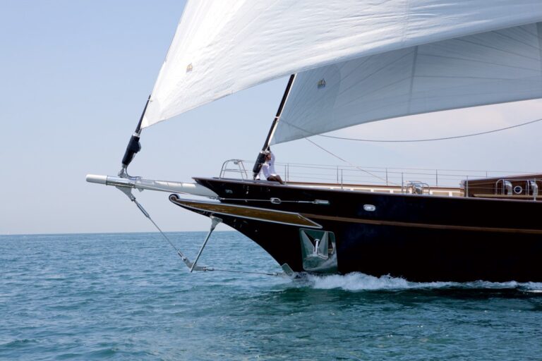 Ship's Bow Aboard Yacht ROXANE