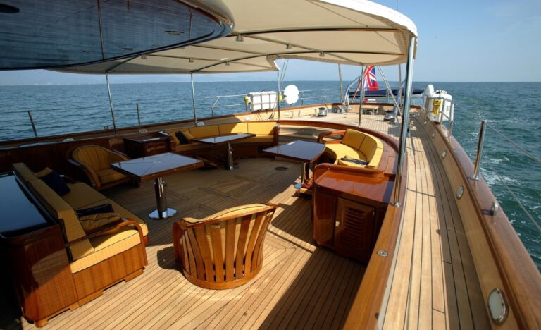 Aft Deck On Board Yacht ANDROMEDA LA DEA