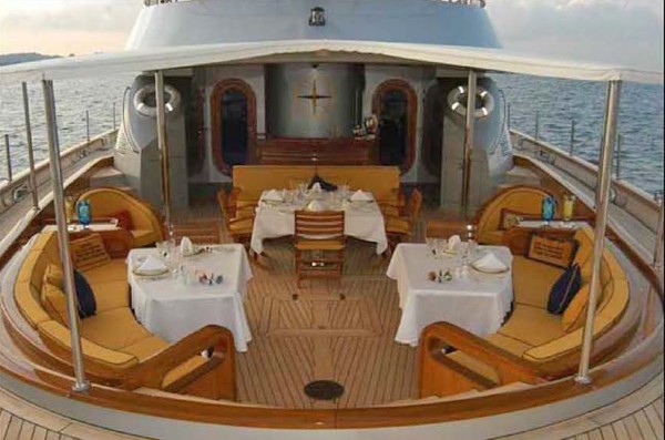 Aft Deck Eating/dining On Board Yacht ANDROMEDA LA DEA