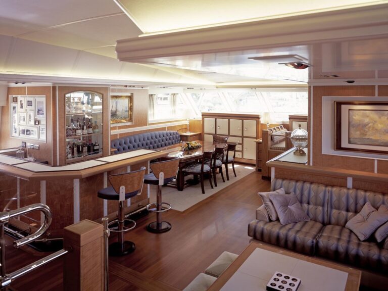 Premier Saloon With Drinks Bar On Board Yacht MITSEAAH