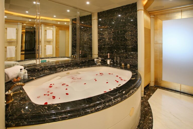 Main Master Bathroom On Board Yacht PLATINUM