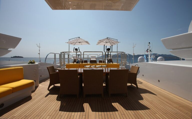 Sun Deck Eating/dining On Board Yacht PLATINUM