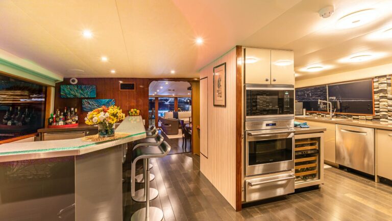 Semi open galley and bar