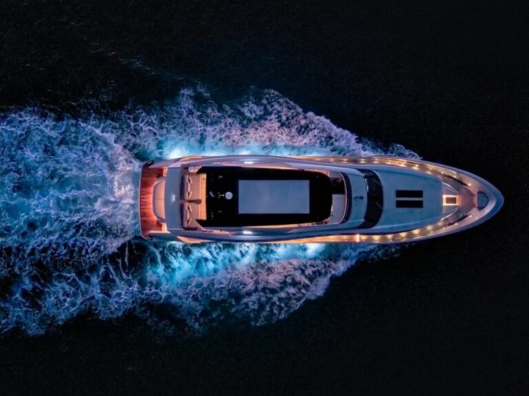Aerial View With Underwater Lights