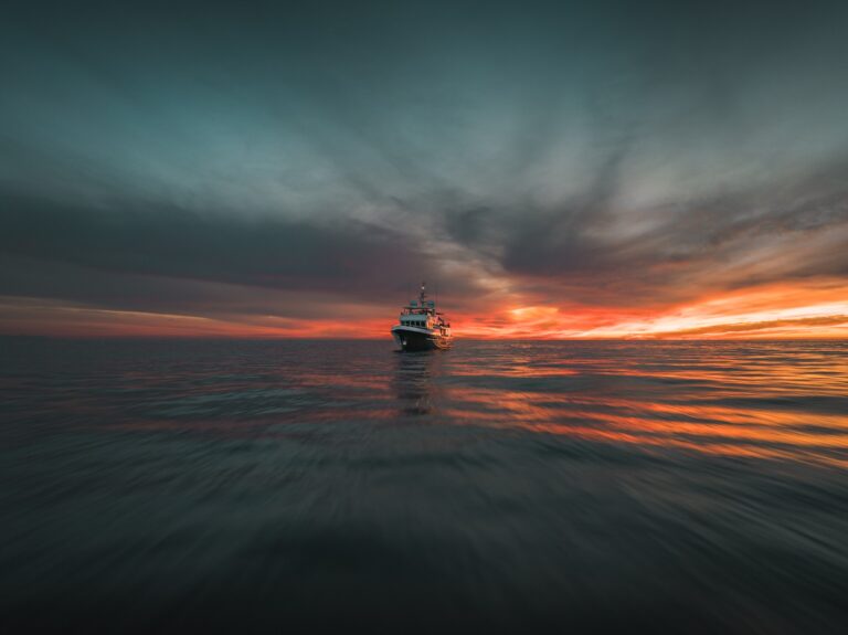 Luxury Yacht SLOW POKE At Sunset