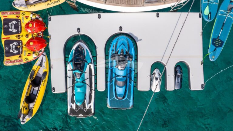 Water Toys On The Inflatable Dock