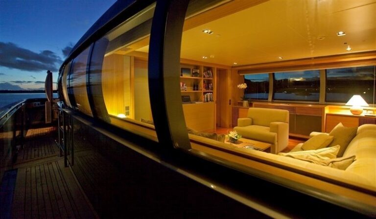 Aspect Into Top Deck Lounging On Board Yacht EXUMA
