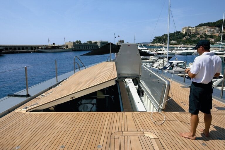 Ship's Tender Storage Opening On Board Yacht EXUMA