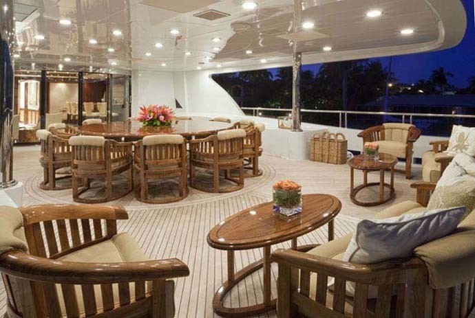 Sky-lounge Aft Deck On Yacht WHEELS