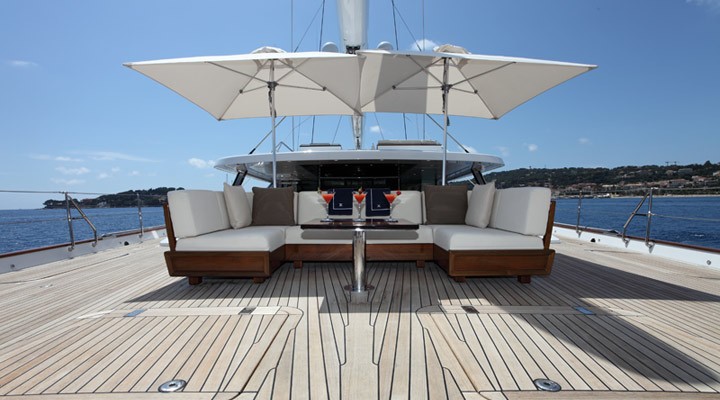 Aft Deck On Board Yacht PRANA