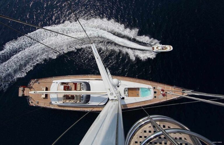 Premier Deck Taken From The Mast Aboard Yacht PRANA