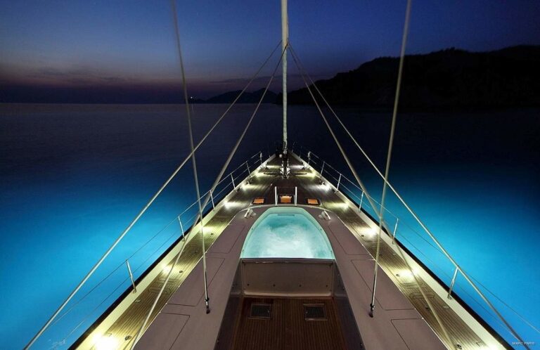Fore Deck By Evening On Board Yacht PRANA
