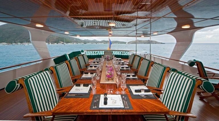 Outdoor Bridgedeck Eating/dining On Yacht BIG EAGLE