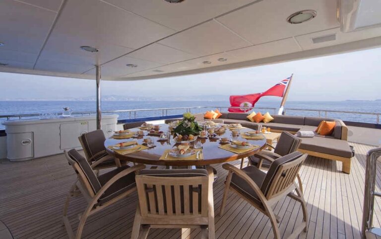 External Eating/dining Aboard Yacht DEJA TOO