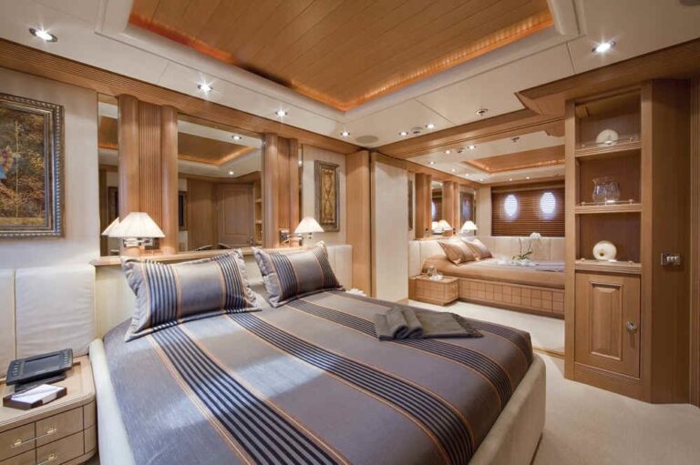 Portside Profile: Yacht DEJA TOO's Guest's Cabin Pictured