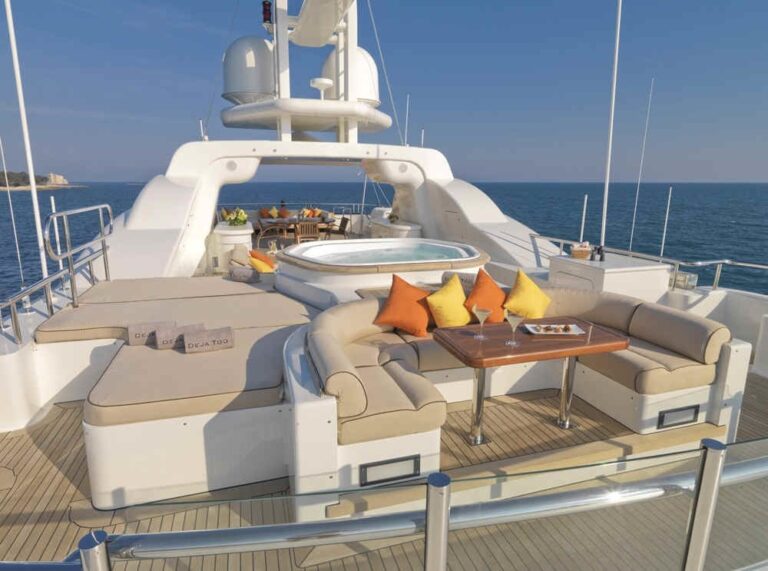 Sun Deck Sitting On Board Yacht DEJA TOO